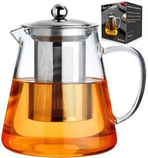 Glass Teapot 18.6oz/550ml, Tea Pot with Removable Infusers for Loose Tea, Borosilicate Glass Tea Kettle Tea Maker Stovetop for Camping, Tea Infuser for Loose Leaf Tea Travel Glass Teapot 18.6oz/550ml, Tea Pot with Removable Infusers for Loose Tea, Borosilicate Glass Tea Kettle Tea Maker Stovetop for Camping, Tea Infuser for Loose Leaf Tea Travel