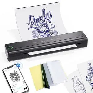 H1 Tattoo Stencil Printer for Tattooing,Wireless Bluetooth Tattoo Printer Machine,Portable Thermal Printer Copier,10 Transfer Papers,Compatible with Smartphone & PC H1 Tattoo Stencil Printer for Tattooing,Wireless Bluetooth Tattoo Printer Machine,Portable Thermal Printer Copier,10 Transfer Papers,Compatible with Smartphone & PC