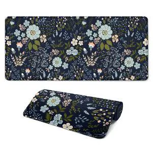 Gaming Mouse Pad, Large 31.5 x 11.8 inches Mousepad, Long Keyboard Pad, Cute Mouse Mat for Computer with Stitched Edges and Non-Slip Base (Black Flowers) Gaming Mouse Pad, Large 31.5 x 11.8 inches Mousepad, Long Keyboard Pad, Cute Mouse Mat for Computer with Stitched Edges and Non-Slip Base (Black Flowers)