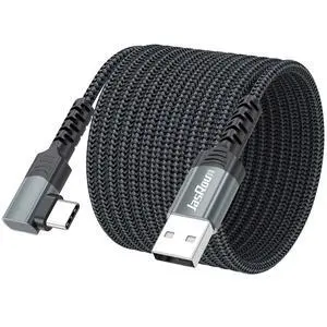 15ft USB C Cable Right Angle, 3A Fast Charging 90 Degree Cord Long USB to Type C 2.0 Data Transfer Braided for Switch, Steam Deck, Tablet, iPhone 17/16/15, Galaxy S25 Andriod Phone, Security Camera 15ft USB C Cable Right Angle, 3A Fast Charging 90 Degree Cord Long USB to Type C 2.0 Data Transfer Braided for Switch, Steam Deck, Tablet, iPhone 17/16/15, Galaxy S25 Andriod Phone, Security Camera
