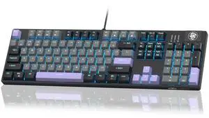 Mechanical Gaming Keyboard, Wired USB RGB Backlit Keyboard, 104-Key 100% Anti-Ghosting Mechanical Keyboard with Red Switches, Side-Printed Keycaps for Windows PC & Mac Mechanical Gaming Keyboard, Wired USB RGB Backlit Keyboard, 104-Key 100% Anti-Ghosting Mechanical Keyboard with Red Switches, Side-Printed Keycaps for Windows PC & Mac