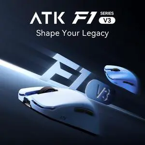 ATK Blazing Sky F1 V3 Ultimate+ Ultra-Light Wireless Gaming Mouse, 37g, PAW3955 Master Sensor, Nordic 54 MCU, Dual 8000Hz Polling, 50,000 DPI, Optical Switches, 2.4GHz/Wired, LEVIATÁN Edition ATK Blazing Sky F1 V3 Ultimate+ Ultra-Light Wireless Gaming Mouse, 37g, PAW3955 Master Sensor, Nordic 54 MCU, Dual 8000Hz Polling, 50,000 DPI, Optical Switches, 2.4GHz/Wired, LEVIATÁN Edition