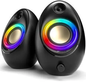 Bluedee Computer Speakers for Desktop PC, 20W Peak Power Bluetooth 5.4 USB/USB-C Powered PC Speakers with RGB Glow, Plug & Play Clear Stereo Sound with Enhanced Bass for Desktop, Laptop & Home Office Bluedee Computer Speakers for Desktop PC, 20W Peak Power Bluetooth 5.4 USB/USB-C Powered PC Speakers with RGB Glow, Plug & Play Clear Stereo Sound with Enhanced Bass for Desktop, Laptop & Home Office
