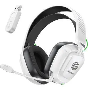 2.4GHz Wireless Gaming Headset for PS5/4, PC, Low-Latency Bluetooth Gaming Headphones with Stereo Sound, Noise Canceling Mic, Phantom White 2.4GHz Wireless Gaming Headset for PS5/4, PC, Low-Latency Bluetooth Gaming Headphones with Stereo Sound, Noise Canceling Mic, Phantom White