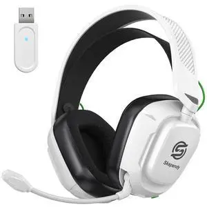 2.4GHz Wireless Gaming Headset for PS5, PS4, Switch, Mac, PC, Ultra-Low Latency, 50+ Hr Battery, Stereo Sound Bluetooth Gaming Headphones with Noise-Canceling Mic, Classic Black White 2.4GHz Wireless Gaming Headset for PS5, PS4, Switch, Mac, PC, Ultra-Low Latency, 50+ Hr Battery, Stereo Sound Bluetooth Gaming Headphones with Noise-Canceling Mic, Classic Black White