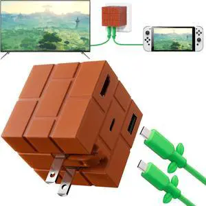 Switch Charger 65W Only for Nintendo Switch1/OLED/Steam Deck/Samsung Dex/iPad/MacBook, Portable Switch TV Dock Station with GaN, PD Fast Charging USB-C Cable Switch Charger 65W Only for Nintendo Switch1/OLED/Steam Deck/Samsung Dex/iPad/MacBook, Portable Switch TV Dock Station with GaN, PD Fast Charging USB-C Cable