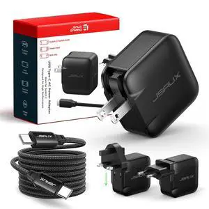 65W GaN USB C Charger for Switch 2, EU/UK Plug, 6.6FT Cable, Black 65W GaN USB C Charger for Switch 2, EU/UK Plug, 6.6FT Cable, Black