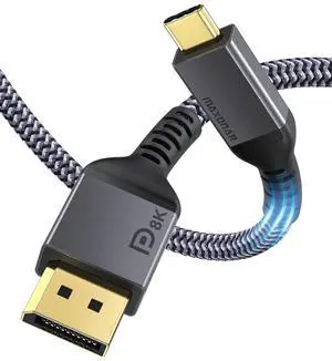 USB C to DisplayPort Cable 8K@60Hz 4K@60Hz/144Hz/120Hz 5K@60Hz 2K@240Hz Thunderbolt 3 to DisplayPort Cable HBR3 DP 1.4 Adapter for MacBook Pro, Mac mini, Dell XPS 1M/3.3Ft VESA Certified USB C to DisplayPort Cable 8K@60Hz 4K@60Hz/144Hz/120Hz 5K@60Hz 2K@240Hz Thunderbolt 3 to DisplayPort Cable HBR3 DP 1.4 Adapter for MacBook Pro, Mac mini, Dell XPS 1M/3.3Ft VESA Certified