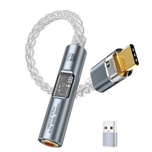 USB C to 3.5mm Adapter with Dual Chip CX31993 MAX97220 DAC Amplifier Hi-Res DAC Adapter with 8-Strand 4N Single Crystal Copper Silver-Plated Cable, USB C to aux for Android iPhone PC Mac(Grey) USB C to 3.5mm Adapter with Dual Chip CX31993 MAX97220 DAC Amplifier Hi-Res DAC Adapter with 8-Strand 4N Single Crystal Copper Silver-Plated Cable, USB C to aux for Android iPhone PC Mac(Grey)