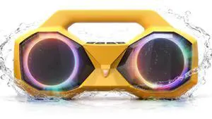 Bluetooth Speaker 80W(Peak) Loud with Bass, 20H Playtime, IPX7 Waterproof, RGB Lights, TWS, Large Portable Wireless Speakers for Outdoor, Home, Party, Pool, Beach, Tailgating, Gym, Work (Yellow) Bluetooth Speaker 80W(Peak) Loud with Bass, 20H Playtime, IPX7 Waterproof, RGB Lights, TWS, Large Portable Wireless Speakers for Outdoor, Home, Party, Pool, Beach, Tailgating, Gym, Work (Yellow)