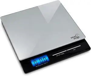Smart Weigh Professional USPS Postal Scale with Tempered Glass Platform, Multiple Weighing Modes and Tare Function, Silver Shipping Scale, Platform Scale, 11 pounds/ 5 Kilograms Smart Weigh Professional USPS Postal Scale with Tempered Glass Platform, Multiple Weighing Modes and Tare Function, Silver Shipping Scale, Platform Scale, 11 pounds/ 5 Kilograms