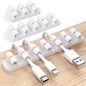 Upgraded Cable Holder, Cable Management Cord Organizer Clips Silicone Self Adhesive for Desktop USB Charging Cable Power Cord Bedside Wire PC Office Home (3/5/7 slot,White) Upgraded Cable Holder, Cable Management Cord Organizer Clips Silicone Self Adhesive for Desktop USB Charging Cable Power Cord Bedside Wire PC Office Home (3/5/7 slot,White)