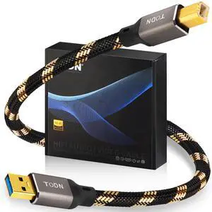 HiFi USB Digital Audio Cable, USB A to B for Audiophile, O-C-C Core, DAC Cable for Computer/Sound Card/Piano/Amps (6.5ft/2m) HiFi USB Digital Audio Cable, USB A to B for Audiophile, O-C-C Core, DAC Cable for Computer/Sound Card/Piano/Amps (6.5ft/2m)