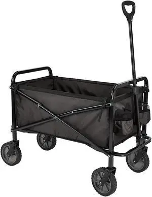 Collapsible Heavy Duty Utility Wagon for Outdoor Sports, Camping, Garden, and Shopping, 265 Pounds Capacity, 27.6 x 40.9 x 20 inches, Black Collapsible Heavy Duty Utility Wagon for Outdoor Sports, Camping, Garden, and Shopping, 265 Pounds Capacity, 27.6 x 40.9 x 20 inches, Black