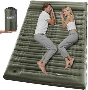 CumbreX Double Sleeping Pad for Camping, 4.7" Ultra-Thick Inflatable Camping Sleeping Pad 2 Person with Built-in Foot Pump, Portable Camping Sleeping Mat for Backpacking Hiking Tent, Full CumbreX Double Sleeping Pad for Camping, 4.7" Ultra-Thick Inflatable Camping Sleeping Pad 2 Person with Built-in Foot Pump, Portable Camping Sleeping Mat for Backpacking Hiking Tent, Full