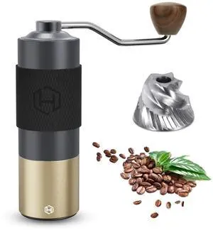 Manual Coffee Grinder - Hand with Adjustable Conical Stainless Steel Burr Mill, Capacity 30g Portable Mill Faster Grinding Efficiency Espresso to Coarse for Office, Home, Camping Manual Coffee Grinder - Hand with Adjustable Conical Stainless Steel Burr Mill, Capacity 30g Portable Mill Faster Grinding Efficiency Espresso to Coarse for Office, Home, Camping