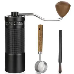 Manual Coffee Grinder with Stainless Steel Conical Burr, Hand Coffee Grinder with External Adjustable Grind Setting for Espresso (Black) Manual Coffee Grinder with Stainless Steel Conical Burr, Hand Coffee Grinder with External Adjustable Grind Setting for Espresso (Black)