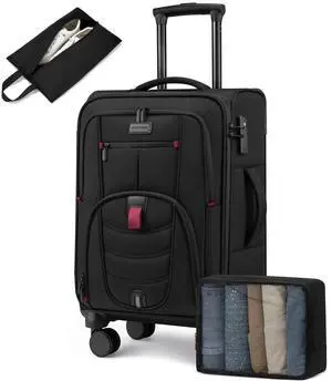 Carry On Luggage 22x14x9 Airline Approved, 22-Inch Suitcases with Spinner Wheels, Softside Carry-on Luggage with TSA Lock for Men Women Business Trip, Lightweight Large Capacity Luggage for Travel Carry On Luggage 22x14x9 Airline Approved, 22-Inch Suitcases with Spinner Wheels, Softside Carry-on Luggage with TSA Lock for Men Women Business Trip, Lightweight Large Capacity Luggage for Travel