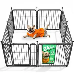 Rollick Unleashed Dog Playpen for Indoor, Yard, RV Camping, 24 inch 8 Panels for Small and Puppy Dogs, BlackPatented Rollick Unleashed Dog Playpen for Indoor, Yard, RV Camping, 24 inch 8 Panels for Small and Puppy Dogs, BlackPatented