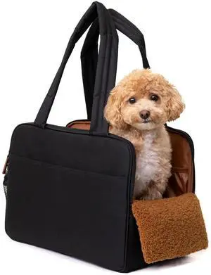 Black Dog Purse Carrier for Small Dogs Cotton Padded Interior, Multiple Pockets, Breathable Mesh & Comfortable Strap, Durable Polyester Travel Bag, Lightweight Cat Carrier, Versatile Small Pet Bag Black Dog Purse Carrier for Small Dogs Cotton Padded Interior, Multiple Pockets, Breathable Mesh & Comfortable Strap, Durable Polyester Travel Bag, Lightweight Cat Carrier, Versatile Small Pet Bag