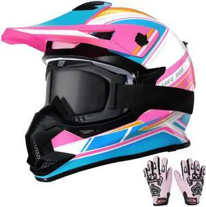 Kids Dirt Bike Helmets Youth Motorcycle Helmet, Kids Motorcycle Full Face Helmet for Off-Road, ATV, UTV, Street Riding with Goggles Gloves, DOT Approved Kids Dirt Bike Helmets Youth Motorcycle Helmet, Kids Motorcycle Full Face Helmet for Off-Road, ATV, UTV, Street Riding with Goggles Gloves, DOT Approved