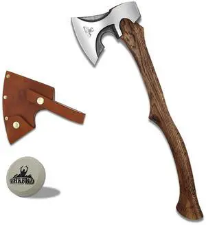 Camping Hatchet -Chopping Axe with Leather Sheath, 22.3" Forged Carbon Steel Wood Splitting Axe for Chopping Camping Survival Camping Hatchet -Chopping Axe with Leather Sheath, 22.3" Forged Carbon Steel Wood Splitting Axe for Chopping Camping Survival