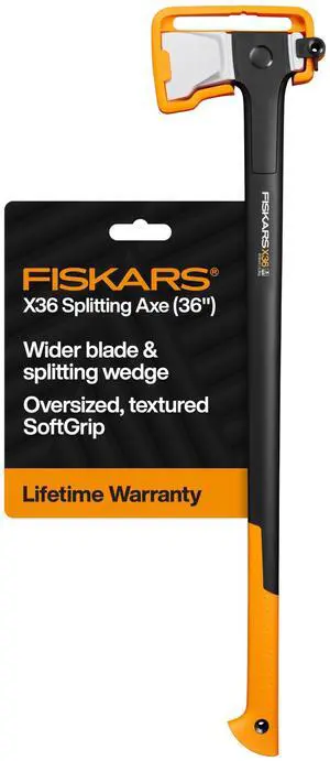 Fiskars X36 Super Splitting Axe 36", Forged Steel Blade for More One-Strike Splits on Large Logs, Shock-Absorbing FiberComp Handle & Low-Friction Coating for Easy Removal & Rust Protection Fiskars X36 Super Splitting Axe 36", Forged Steel Blade for More One-Strike Splits on Large Logs, Shock-Absorbing FiberComp Handle & Low-Friction Coating for Easy Removal & Rust Protection
