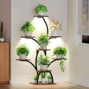 CODACE Plant Stand Indoor with Grow Lights, 6 Tiered Plant Shelf Indoor, 50" Corner Plant Stands for Indoor Plants, Lighted Tree-Shaped Plant Holder, Tall Flower Display Rack for Living Room CODACE Plant Stand Indoor with Grow Lights, 6 Tiered Plant Shelf Indoor, 50" Corner Plant Stands for Indoor Plants, Lighted Tree-Shaped Plant Holder, Tall Flower Display Rack for Living Room