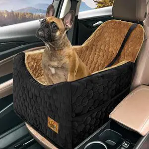 Dog Car Seat for Small/Medium Dogs, Memory Foam Dog Booster Seat, Travel Safety Per Car Seat with Washable Removable Cover, Storage Pockets for Dogs up to 35 lbs(BlackBrown) Dog Car Seat for Small/Medium Dogs, Memory Foam Dog Booster Seat, Travel Safety Per Car Seat with Washable Removable Cover, Storage Pockets for Dogs up to 35 lbs(BlackBrown)