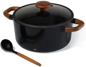 CAROTE 5QT Ceramic Stock Pot with Ladle, Nonstick Casserole with Lid, Even Heating Stockpot, Fits All Stoves, Non Stick Large Capacity Cooking Pots, PFAS Free, Black CAROTE 5QT Ceramic Stock Pot with Ladle, Nonstick Casserole with Lid, Even Heating Stockpot, Fits All Stoves, Non Stick Large Capacity Cooking Pots, PFAS Free, Black