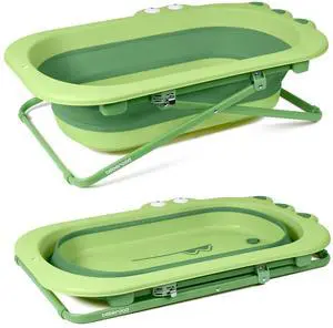 Beberoad Love Collapsible Baby Bathtub for Newborn to Toddler Portable & Adjustable Infant Tub with Non-Slip Design, Space-Saving Bathtub for Travel & Home Use (Green) Beberoad Love Collapsible Baby Bathtub for Newborn to Toddler Portable & Adjustable Infant Tub with Non-Slip Design, Space-Saving Bathtub for Travel & Home Use (Green)