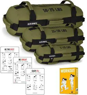 Elite Sports Workout Sandbag for Versatile, Intensive Core Muscles Fitness, Strength Training with Strategic Handle Placement (Unfilled) Elite Sports Workout Sandbag for Versatile, Intensive Core Muscles Fitness, Strength Training with Strategic Handle Placement (Unfilled)