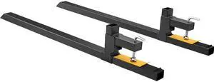 Clamp on Pallet Forks, 2000 lbs Capacity Pallet Forks, 60" Tractor Bucket Forks, Heavy Duty Front Loader Attachment for Loader Bucket, Tractor, Skid Steer, Tractor Forks for Agriculture and Farm Clamp on Pallet Forks, 2000 lbs Capacity Pallet Forks, 60" Tractor Bucket Forks, Heavy Duty Front Loader Attachment for Loader Bucket, Tractor, Skid Steer, Tractor Forks for Agriculture and Farm