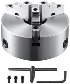 3-Jaw Lathe Chuck, 8'', Self-Centering Lathe Chuck, 0.16-8 in/4-200 mm Clamping Range with T-key Fixing Screws Hexagon Wrench, for Lathe 3D Printer Machining Center Milling Drilling Machine 3-Jaw Lathe Chuck, 8'', Self-Centering Lathe Chuck, 0.16-8 in/4-200 mm Clamping Range with T-key Fixing Screws Hexagon Wrench, for Lathe 3D Printer Machining Center Milling Drilling Machine