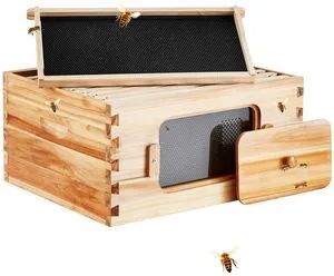 Bee Hive Deep Box Starter Kit, 100% Beeswax Coated Natural Cedar Wood, Langstroth Beehive Kit with 10 Frames and Foundations, Transparent Acrylic Bee Windows for Beginners and Pro Beekeepers Bee Hive Deep Box Starter Kit, 100% Beeswax Coated Natural Cedar Wood, Langstroth Beehive Kit with 10 Frames and Foundations, Transparent Acrylic Bee Windows for Beginners and Pro Beekeepers