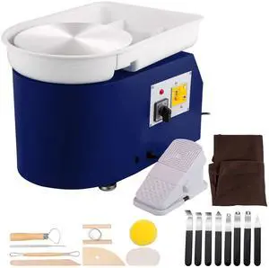 Pottery Wheel 28cm Pottery Forming Machine with Detachable Basin Foot Pedal Control 350W Art Craft DIY Clay Tool for Art Craft Work and Home DIY Blue, 18 Piece Pottery Wheel 28cm Pottery Forming Machine with Detachable Basin Foot Pedal Control 350W Art Craft DIY Clay Tool for Art Craft Work and Home DIY Blue, 18 Piece
