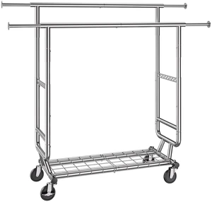 Heavy Duty Clothes Rack, Double Hanging Rod Clothing Garment Rack for Hanging Clothes, Adjustable Height and Extendable Length Clothing Rack with Bottom Storage Area, 600 lbs Load Capacity Heavy Duty Clothes Rack, Double Hanging Rod Clothing Garment Rack for Hanging Clothes, Adjustable Height and Extendable Length Clothing Rack with Bottom Storage Area, 600 lbs Load Capacity