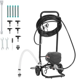 Stand Airless Paint Sprayer, 650W, 3000PSI High Pressure Airless Sprayer with Cart, Cleaning Brush, Hose, Extension Rod, Nozzles, Electric Spray Paint Machine for House Exterior and Interior Stand Airless Paint Sprayer, 650W, 3000PSI High Pressure Airless Sprayer with Cart, Cleaning Brush, Hose, Extension Rod, Nozzles, Electric Spray Paint Machine for House Exterior and Interior