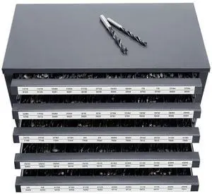 Drill Bit Dispenser Cabinet, Five-Drawer Drill Bit Organizer Cabinet for 33/64" to 63/64" Steel Drill Dispenser Organizer Cabinet with Labels, Stackable Drill Dispenser for Drill Bit Storage Drill Bit Dispenser Cabinet, Five-Drawer Drill Bit Organizer Cabinet for 33/64" to 63/64" Steel Drill Dispenser Organizer Cabinet with Labels, Stackable Drill Dispenser for Drill Bit Storage