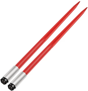 Pair Hay Spear 49" Bale Spear 3000 lbs Capacity, Bale Spike Quick Attach Square Hay Bale Spears 1 3/4", Red Coated Bale Forks, Bale Hay Spike with Hex Nut & Sleeve for Buckets Tractors Loaders Pair Hay Spear 49" Bale Spear 3000 lbs Capacity, Bale Spike Quick Attach Square Hay Bale Spears 1 3/4", Red Coated Bale Forks, Bale Hay Spike with Hex Nut & Sleeve for Buckets Tractors Loaders