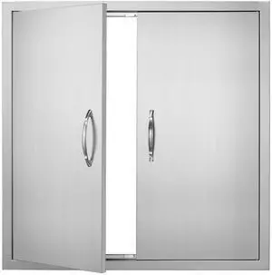 BBQ Access Door, 31W x 31H Inch Double Outdoor Kitchen Door, Stainless Steel Flush Mount Door, Wall Vertical Door with Handles, for BBQ Island, Grilling Station, Outside Cabinet BBQ Access Door, 31W x 31H Inch Double Outdoor Kitchen Door, Stainless Steel Flush Mount Door, Wall Vertical Door with Handles, for BBQ Island, Grilling Station, Outside Cabinet