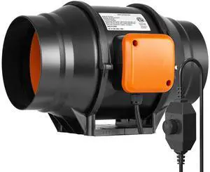 6 Inch Inline Duct Fan HVAC Exhaust Blower Kit AC Variable Speed Control 6 Inch Inline Duct Fan HVAC Exhaust Blower Kit AC Variable Speed Control