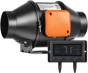 Inline Duct Fan, 4-Inch 205 CFM Quiet EC-motor Ventilation Exhaust Fan, with Temperature Humidity Controller for Cooling Booster, Grow Tents, Hydroponics Inline Duct Fan, 4-Inch 205 CFM Quiet EC-motor Ventilation Exhaust Fan, with Temperature Humidity Controller for Cooling Booster, Grow Tents, Hydroponics