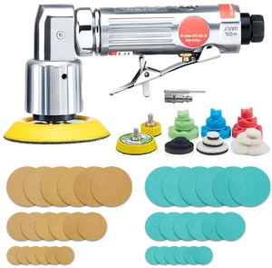 1/2/3 Inch Random Orbital Air Sander, High-Speed 15000RPM Mini Pneumatic Sander for Auto Body Work, 58PCS Air Powered Sander Kit with Sandpapers, Wool Pad, Wavy Sponges 1/2/3 Inch Random Orbital Air Sander, High-Speed 15000RPM Mini Pneumatic Sander for Auto Body Work, 58PCS Air Powered Sander Kit with Sandpapers, Wool Pad, Wavy Sponges