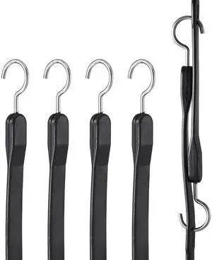 4 Pcs Flat Bungee Cord Set 20 mm Heavy Duty Bungee Straps with S-Hook 40" 4 Pcs Flat Bungee Cord Set 20 mm Heavy Duty Bungee Straps with S-Hook 40"