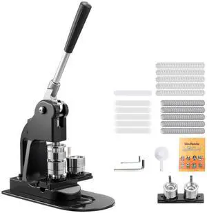 Button Maker Machine, 1 in, Pin Maker Machine with 500pcs Button Parts, Circle Cutter, Hex Wrenches and Magic Book, Ergonomic Handle, for DIY Badges, Personalized Pins and Key Chains, Black Button Maker Machine, 1 in, Pin Maker Machine with 500pcs Button Parts, Circle Cutter, Hex Wrenches and Magic Book, Ergonomic Handle, for DIY Badges, Personalized Pins and Key Chains, Black
