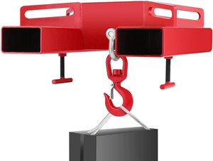 Forklift Lifting Hook, 6600lbs Capacity Forklift Lifting Hoist, Red Forklift Mobile Crane with Swivel Hook and Two Large T-Screws, Hook Forklift Lifting Hoist, Fork Lifting Attachment Forklift Lifting Hook, 6600lbs Capacity Forklift Lifting Hoist, Red Forklift Mobile Crane with Swivel Hook and Two Large T-Screws, Hook Forklift Lifting Hoist, Fork Lifting Attachment