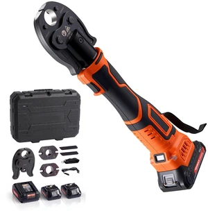 Cordless Mini Press Tool, 18V Electric Pipe Crimping Tool for 1/2", 3/4", 1" PEX Pipe Copper Rings, PEX Press Tool Kit with 2pcs Battery, Fast Charger & Carrying Case - Meet ASTM F1807 Standard Cordless Mini Press Tool, 18V Electric Pipe Crimping Tool for 1/2", 3/4", 1" PEX Pipe Copper Rings, PEX Press Tool Kit with 2pcs Battery, Fast Charger & Carrying Case - Meet ASTM F1807 Standard