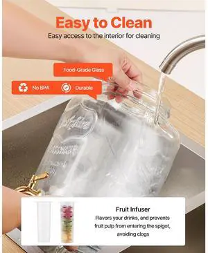 Drink Dispenser 2 Gal Beverage Dispenser for Parties Glass with Stand 3PCS Drink Dispenser 2 Gal Beverage Dispenser for Parties Glass with Stand 3PCS