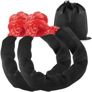 Soft Shackle Synthetic Recovery Rope 2PCS 1/2"x22" 44092lbs Break Strength Soft Shackle Synthetic Recovery Rope 2PCS 1/2"x22" 44092lbs Break Strength